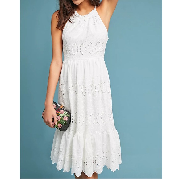 Anthropologie Dresses & Skirts - Anthropologie Maeve Embroidered Eyelet Midi Dress Sz 2 EUC